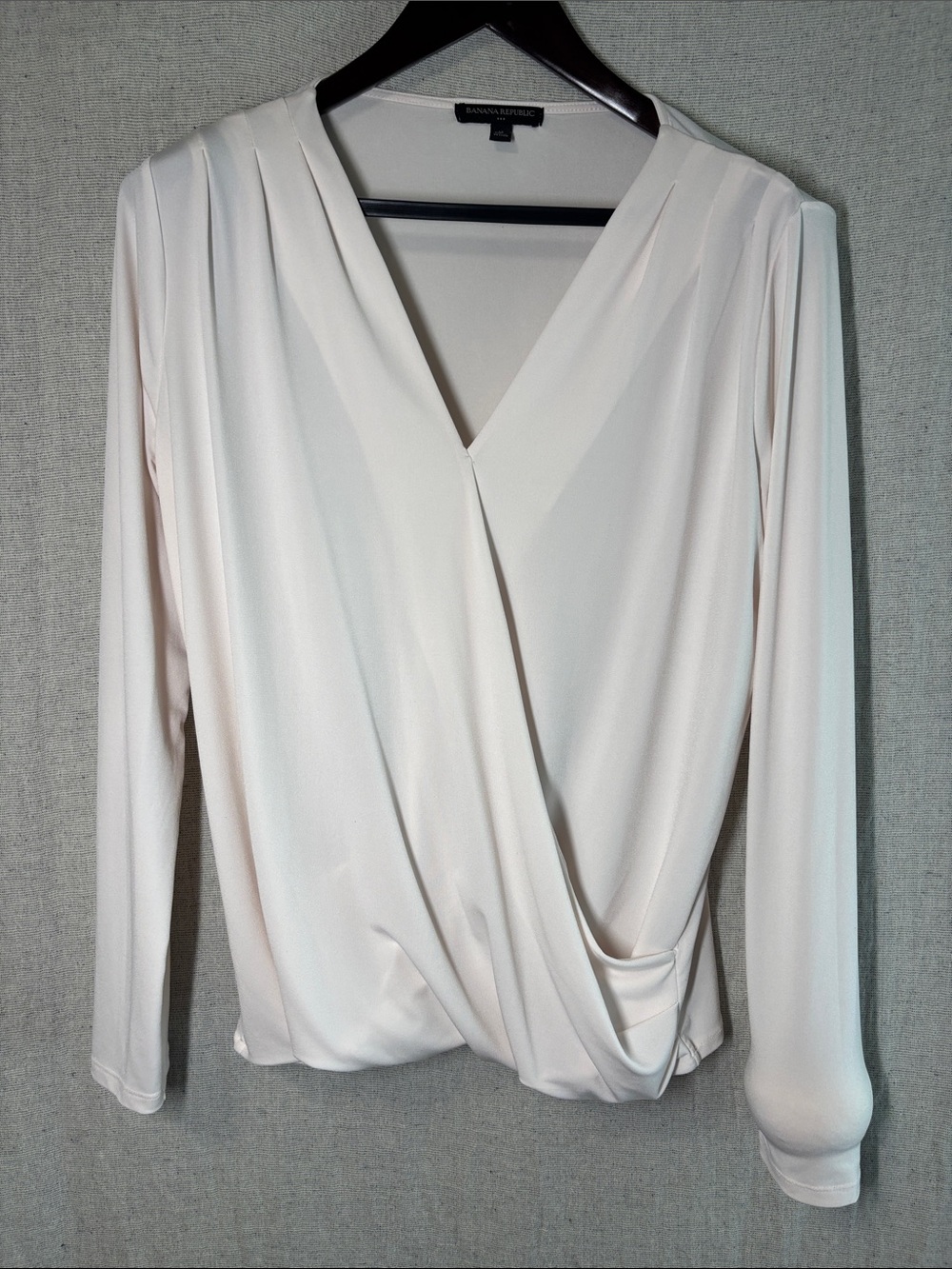 Banana Republic pale pink Wrap-Front Long Sleeve Blouse